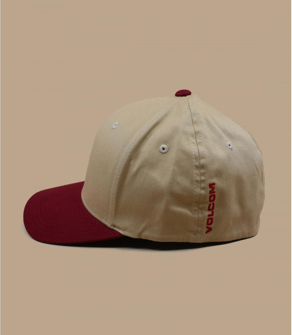 beige burgundy Volcom cap